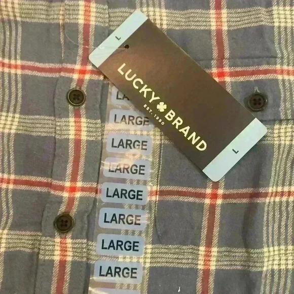 Lucky Brand HUMBOLDT PLAID WORKWEAR Button Down Long Sleeve Shirt Size Large NWT - Picture 3 of 8